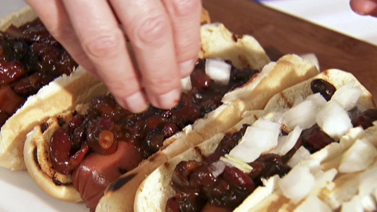 Three-Bean Chili Dogs