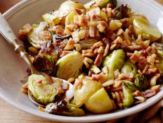 Bobby Flay's roasted brussels sprouts with pancetta.