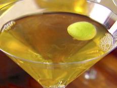 Close up of an apple martini prepared by Giada de Laurentiis.