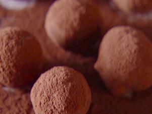 Close up of chocolate balsamic truffles prepared by Giada de Laurentiis.