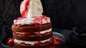 Halloween Strawberry Shortcake Skull Cake