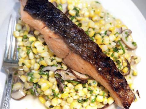 Grilled Salmon with Corn and M