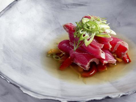 Sliced Tuna Tataki, Roasted Pe