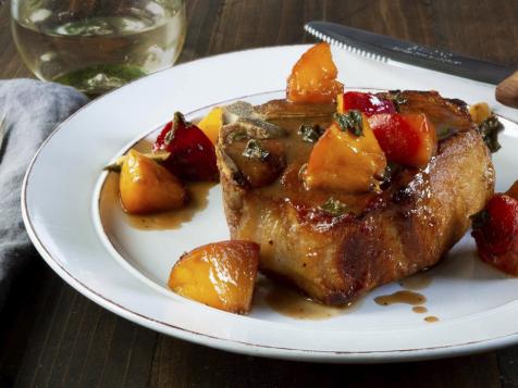 Pork Chops with Glazed Peaches