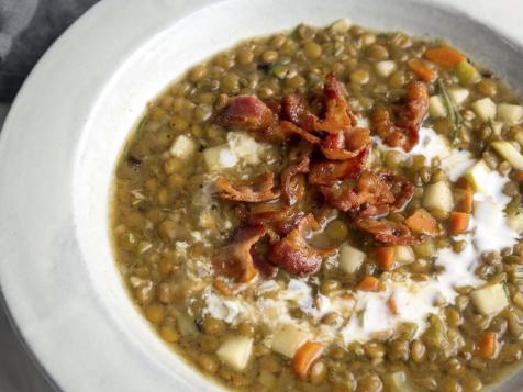 Lentil-Apple Soup with Bacon