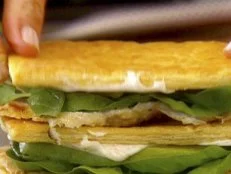 Grilled Chicken and Avocado Napoleons prepared by Giada de Laurentiis.