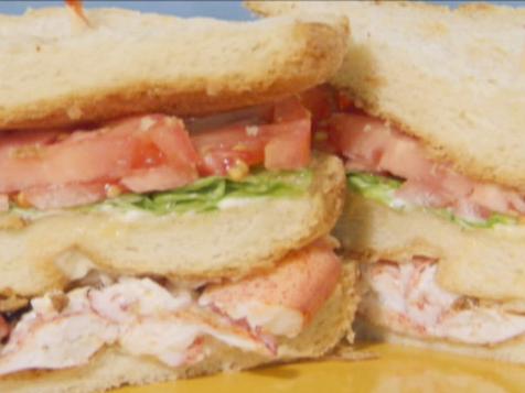 Lobster Club with Saffron Mayonnaise, Crispy Serrano Ham and Watercress on Chipotle Brioche