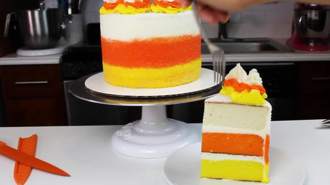 Candy Corn Sprinkle Cake