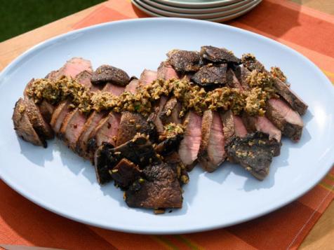 Sunny's Grilled London Broil and Portobello Mushrooms