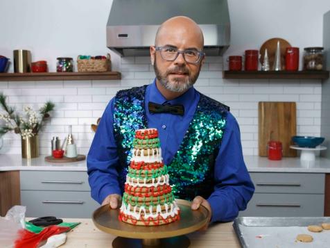Extra Sweet: Pistachio Cherry Cookie Tower (Kransekake)