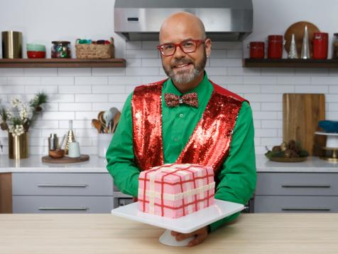 Peppermint Frosted Vanilla Bean Plaid Cake