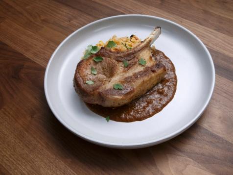 Pork Chop and Mole Sauce