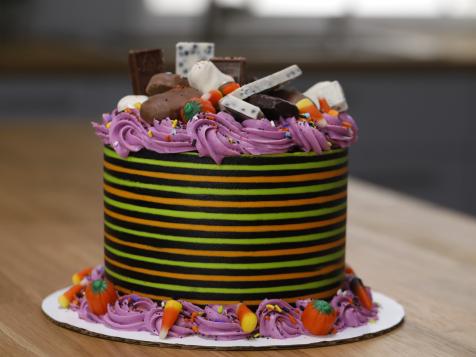 Buddy's Striped Halloween Cake
