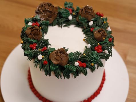 Winter Floral Wreath Cake