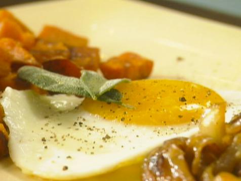 Deconstructed Sweet Potato Hash with Fried Eggs