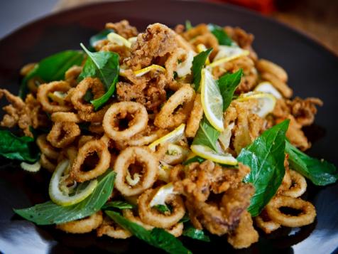 Crispy Squid with Garlic, Chile and Basil