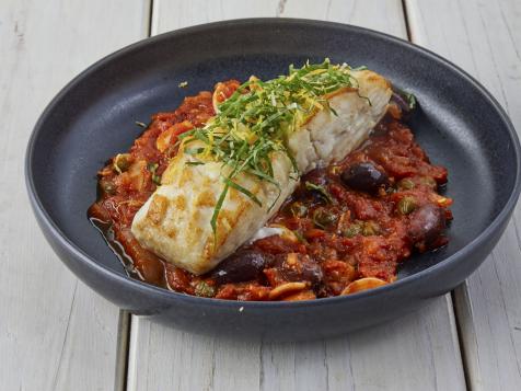 Pan-Roasted Halibut Puttanesca