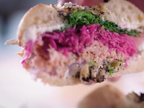 Hot Smoked Salmon Bagel