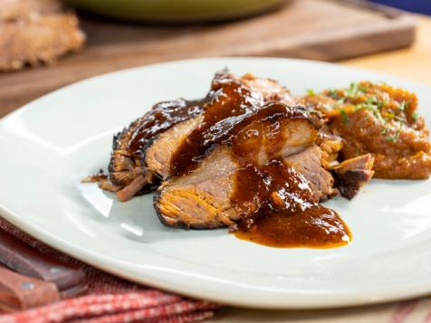 Sunny's Easy BBQ Braised Brisket with Sweet Potato and Carrot Mash