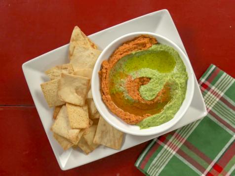 Green and Red Pesto Hummus Dip