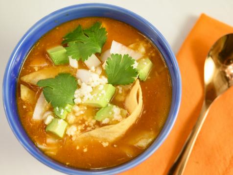 Chicken Tortilla Soup with Crispy Tortilla Strips