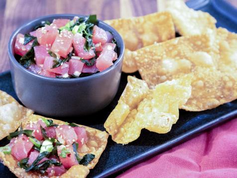 Tuna Poke with Wonton Chips