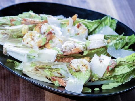 Grilled Romaine with Shrimp