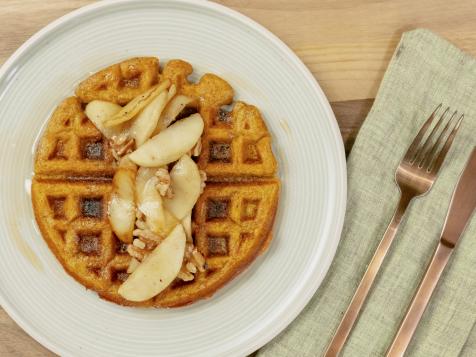 Pumpkin Waffles with Apples
