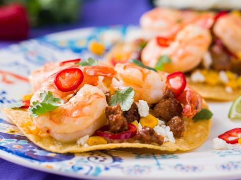 Chorizo and Shrimp Tostada