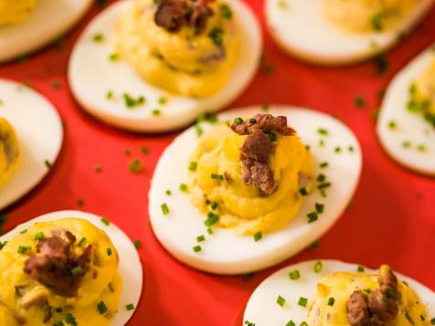 Steak and Crab Deviled Eggs