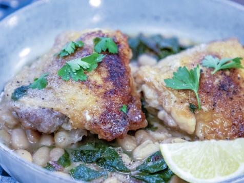 Crispy Chicken Thigh and Beans