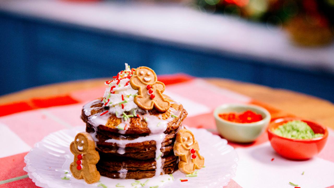 Gingerbread Pancakes with Icing