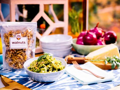 Whole Wheat Fusilli with Kale and Walnut Pesto