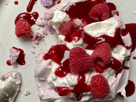Raspberry Pavlovas and Cream