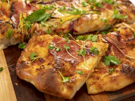 Onion, Salami Sheet Pan Pizza