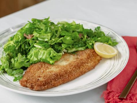 Flounder Milanese, Salad