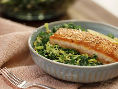 Kale Caesar with Seared Salmon