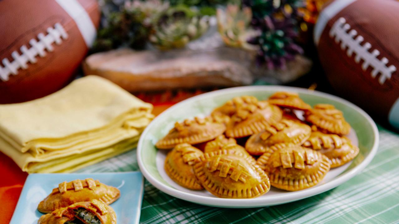 Spinach and Artichoke Football Empanadas
