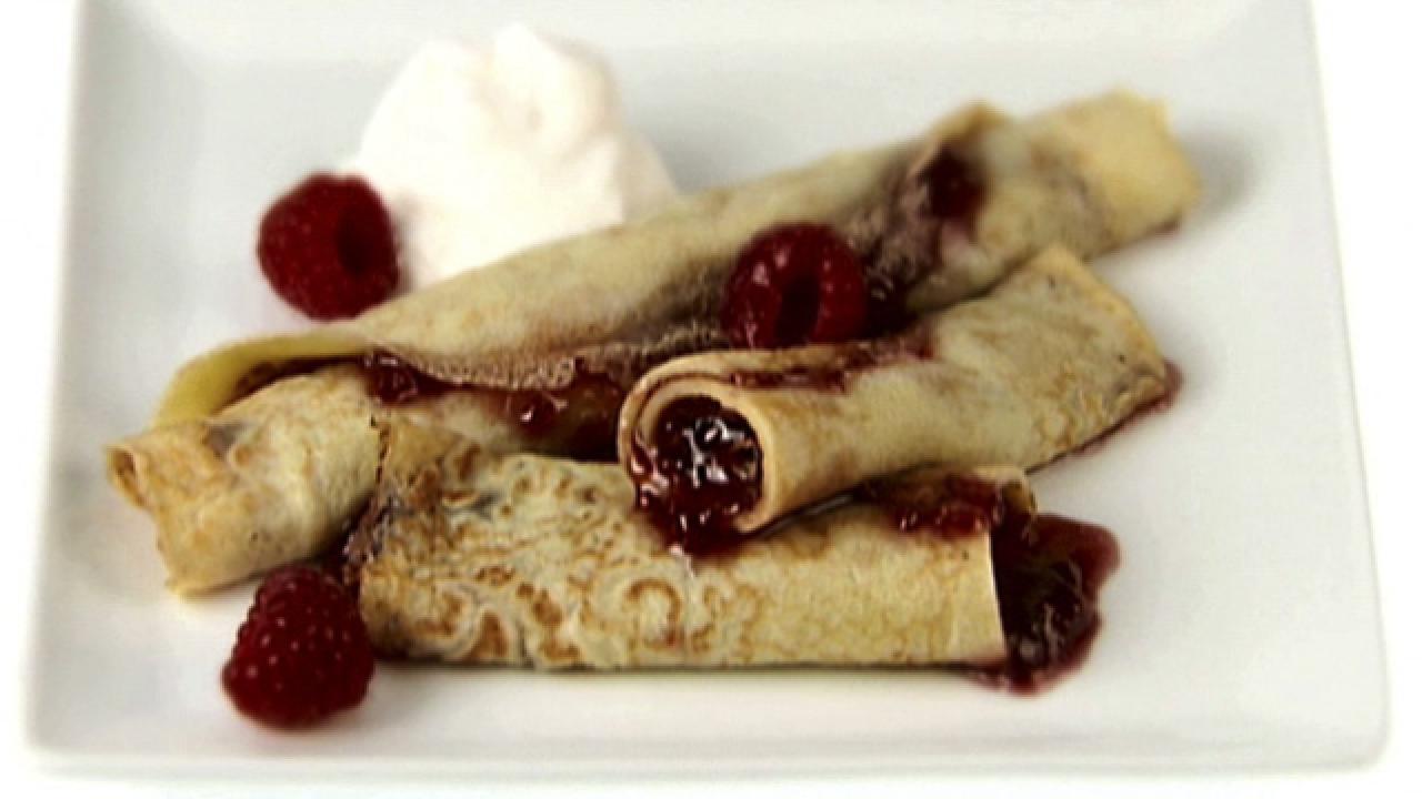 Raspberry Filled Crepes