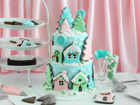 Gingerbread Village Cake