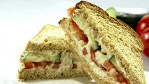 Hummus and Cucumber Sandwich