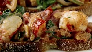 Shrimp and Arugula Bruschetta