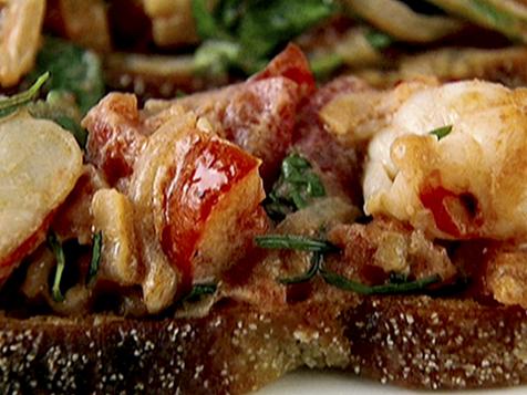 Shrimp and Arugula Bruschetta