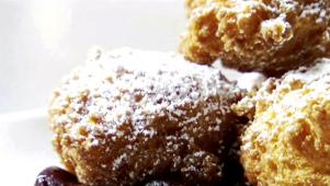 Italian Donuts in Cherry Sauce