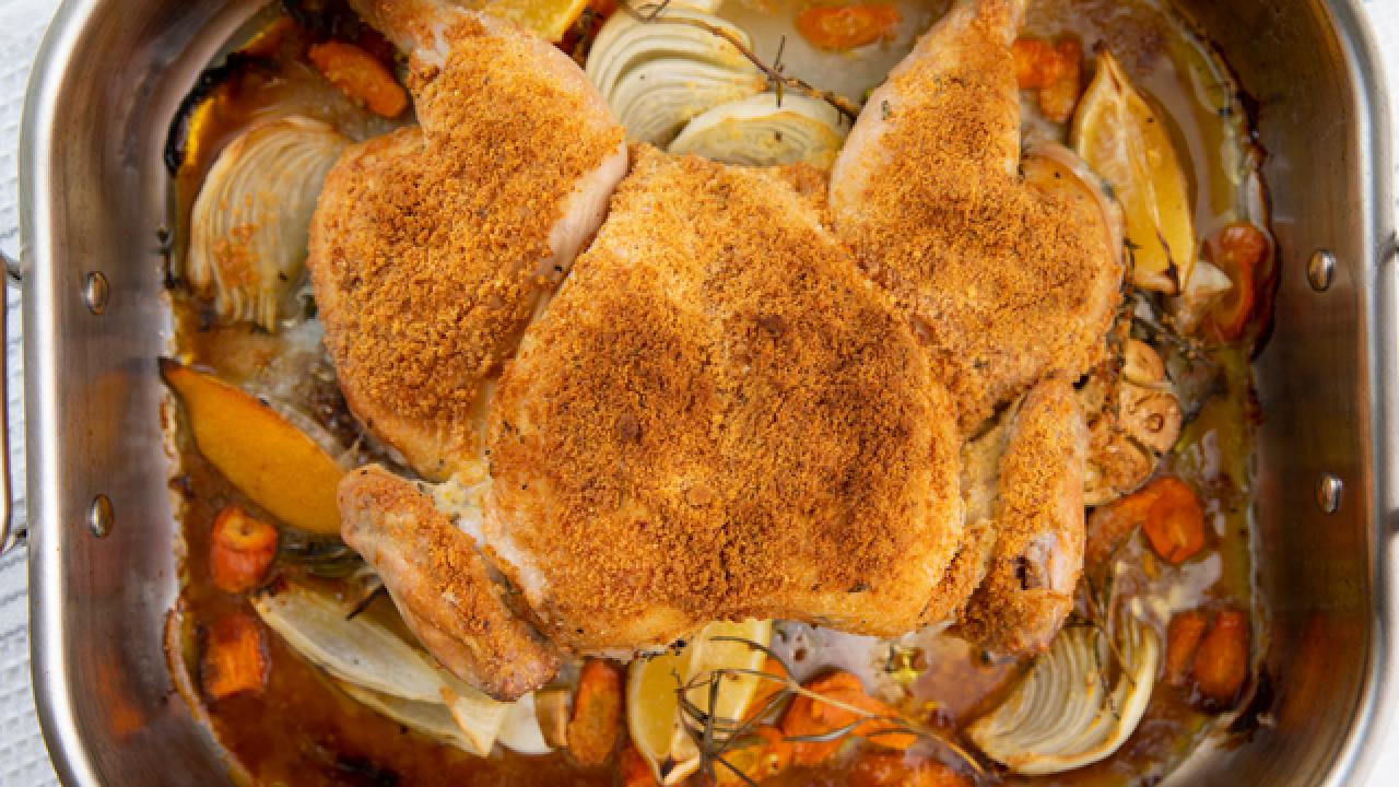 Crispy Parmesan Roast Chicken