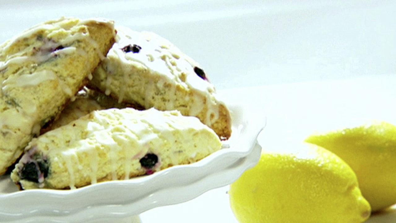 Blueberry Scones & Lemon Glaze