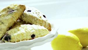 Blueberry Scones & Lemon Glaze