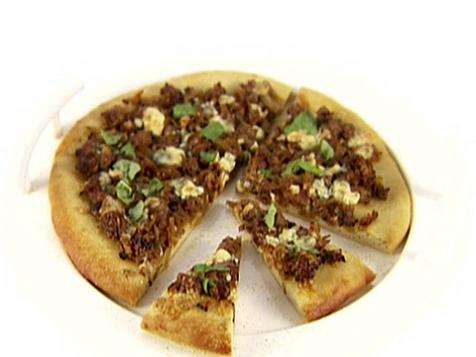 Onion, Sausage and Basil Pizza