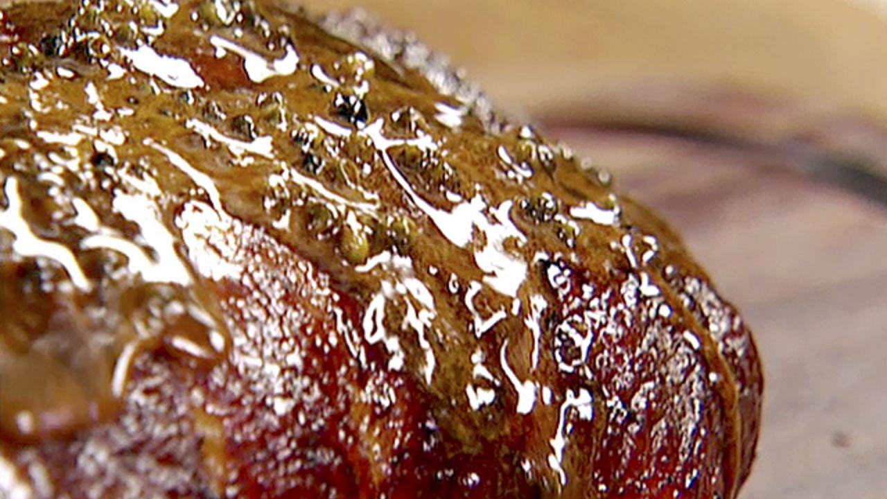 Duck in Green Peppercorn Glaze