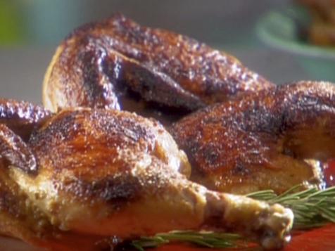 Roasted Halved Chicken with Garlic-Herb Paste